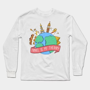 Travel is my therapy Long Sleeve T-Shirt